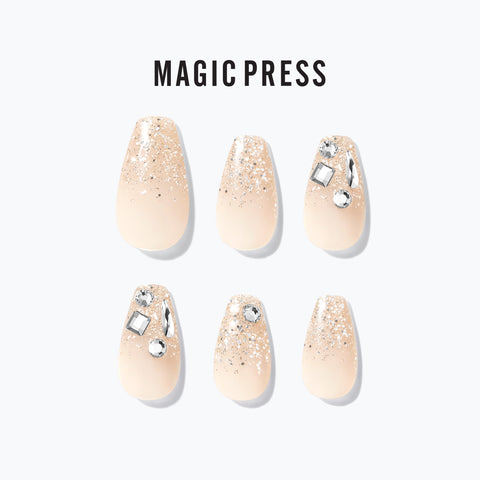 Dashing Diva Magic Press Silver Sand (Coffin) Nail Tips