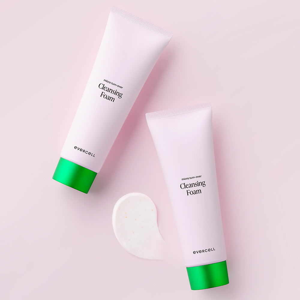 Evercell Micro Turnover Cleansing Foam (120ml + 120ml) Hyaluronic Acid Vitamin E Stem Cell Culture Extract