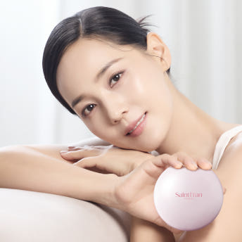 SaintFran W Skin Treatment Tone-Up Cushion Pact 12g (SPF50+) (Full-Size, Random Multi-Balm Gift)