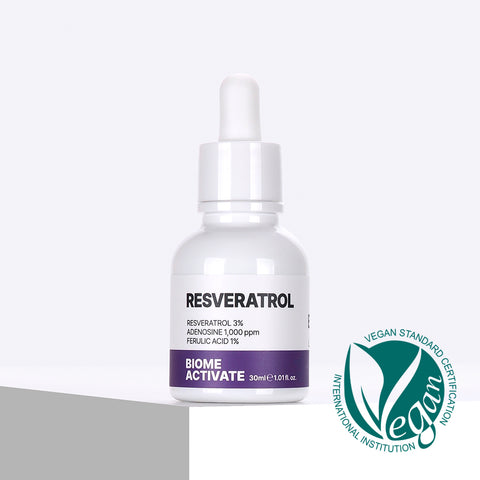 Biome Activate Resveratrol Ampoule 30ml Resveratrol 3% Adenosine 1,000 ppm Ferulic Acid 1%