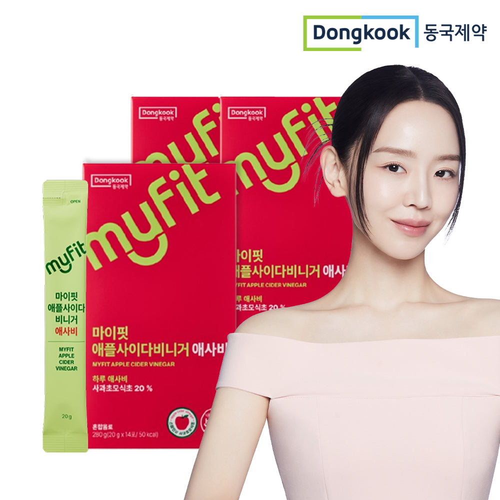 DongKook Pharmaceutical MyFit Organic Apple Cider Vinegar 3 Boxes (Total 42 Packs)
