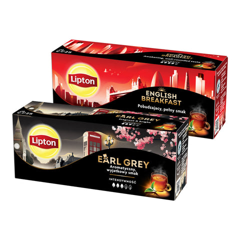 Lipton Black Tea Earl Grey 1.5g x 25 Tea Bags (Pack of 2)
