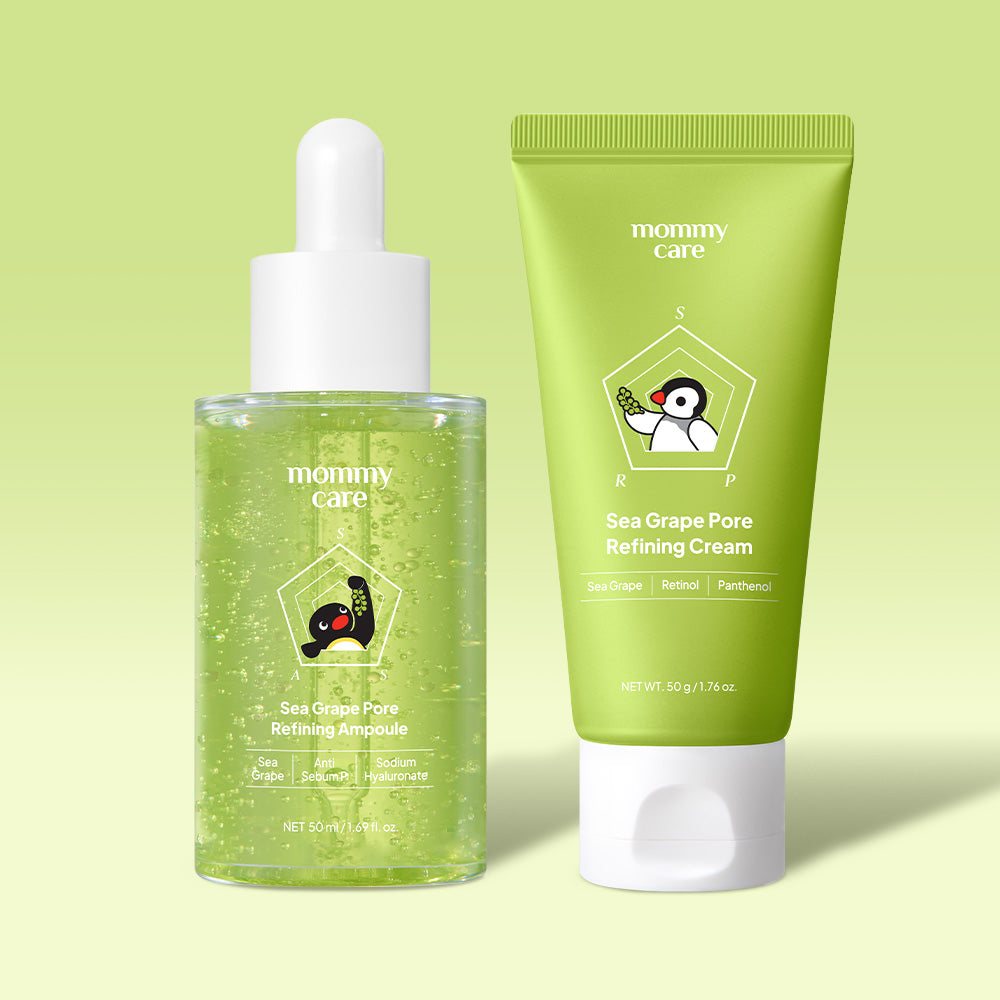 MommyCare Pingu Collab 5-Second Pore Tightening Sea Grape Ampoule + Cream 1 Set