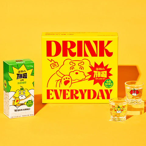 Korea Yakult Coopers Kkaegom Stick & Thermochromic Cup Set Tropical Flavor (Hangover Support)