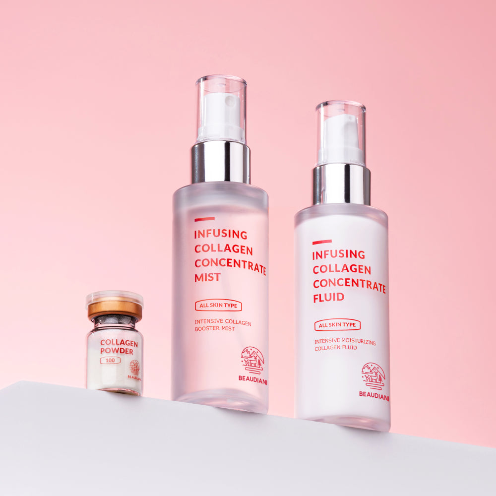 Beaudiani Topical Collagen Powder + Mist + Fluid 3-Piece Lifting & Elasticity Care Set