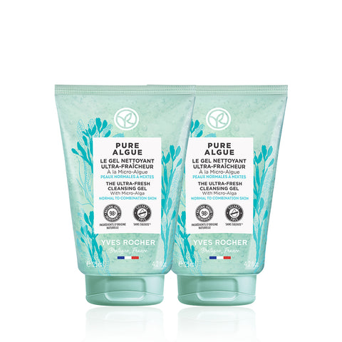 Yves Rocher Pure Algae Ultra Fresh Cleansing Gel 125 ml (2 Pack)