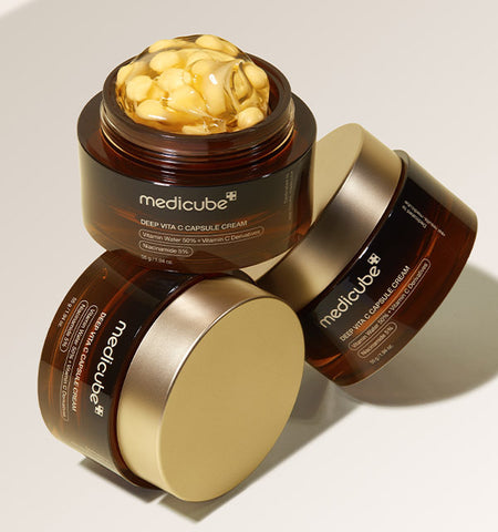 Medicube Deep Vita C Capsule Brightening Cream Limited Edition Set (55ml 3 Minis Jelly Brush)