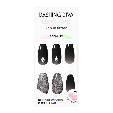Dashing Diva Magic Press Black Flash (Coffin) Nail Tips