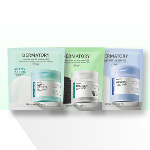 Dermatory Toner Pad Refill 30 Pads (Black / Cica / Moisture)