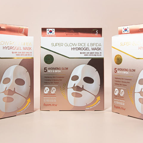 Farmstay Super Glow Rice and Bifida Hydrogel Mask (5 sheets)
