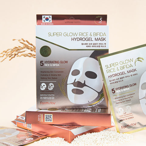 Farmstay Super Glow Rice and Bifida Hydrogel Mask (5 sheets)