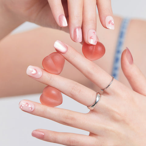 Dashing Diva Magic Press Heart Jelly (Regular Round) Nail Tips
