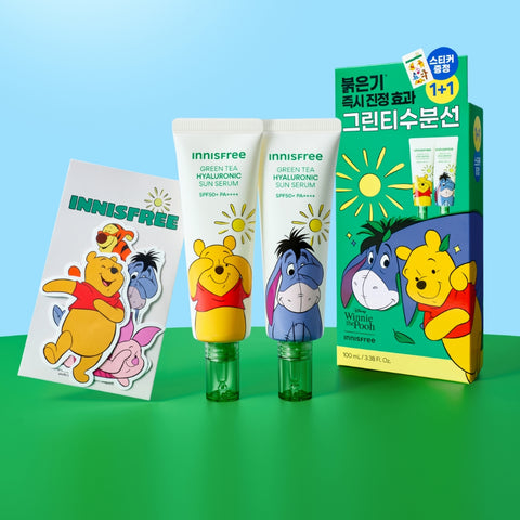 Innisfree Green Tea Hyaluronic Soothing Moisture Sun Serum 50ml (2 Pack)