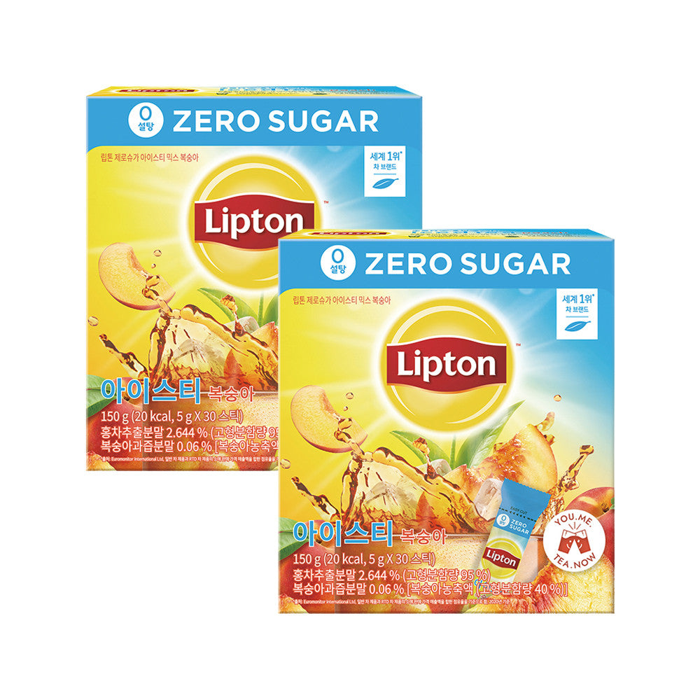 Lipton Zero Sugar Iced Tea Mix Peach 5g x 30 sachets (2 pack)