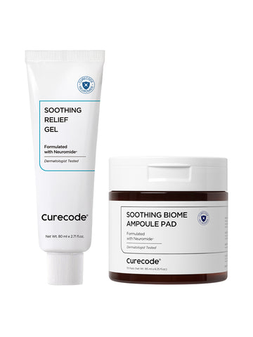 CureCode Soothing Relief Duo: Soothing Relief Gel 80ml + Biome Ampoule Pads 70 pcs
