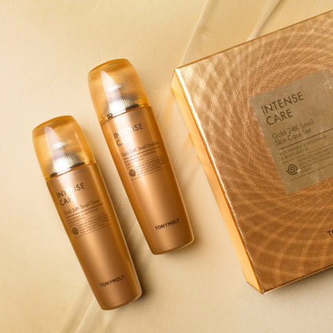 TONYMOLY Intense Care Gold 24K Snail Skincare 2-Piece Set (Toner 140ml + Emulsion 140ml)