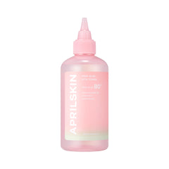 Pink bottle with a pump dispenser on a white background