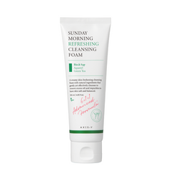 Tube of Sunday Morning Refreshing Cleansing Foam on a white background
