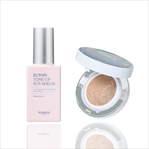 Troiareuke Tone-up Sun Serum + Bridal Cushion (50ml Sun Serum + Cushion)