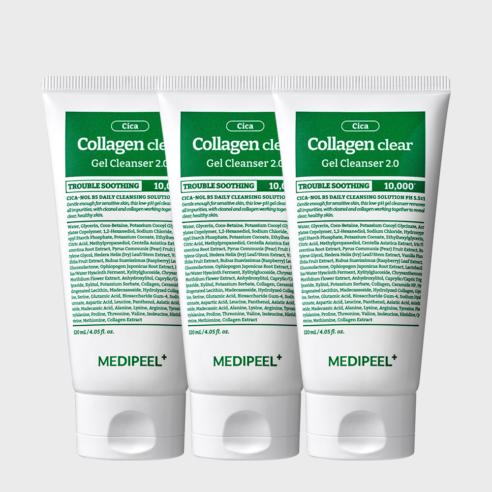 Medipeel Green Cica Collagen Clear 2.0 Cleansing Foam 120ml x 3