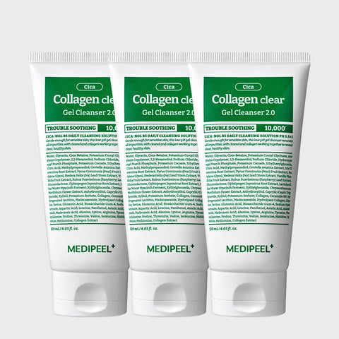 Medipeel Green Cica Collagen Clear 2.0 Cleansing Foam 120ml x 3