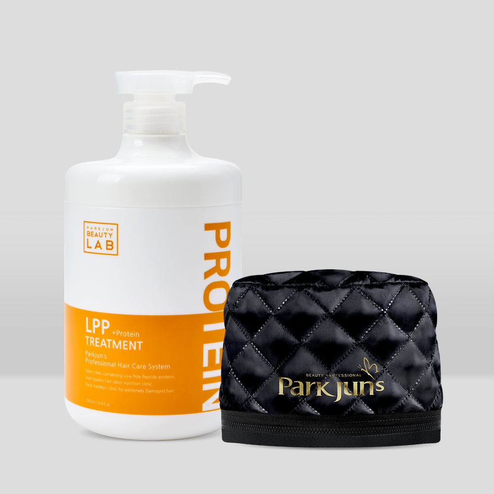 ParkJun Beauty Lab LPP Protein Treatment Hair Pack 1000ml + Electric Heat Cap (Black) - Set