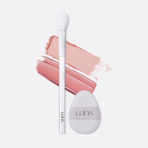 LUNA Glow Layer Blur Cheek 8.5g + Brush Puff (1pc) Set