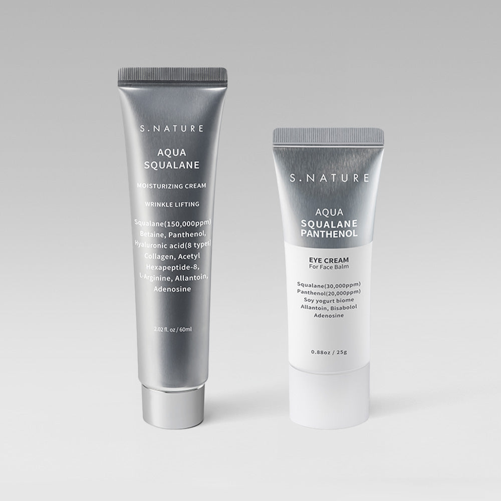 S.Nature Aqua Squalane Moisture Cream 60ml + Panthenol Eye Cream for Face Balm 25g ? 2-piece Set