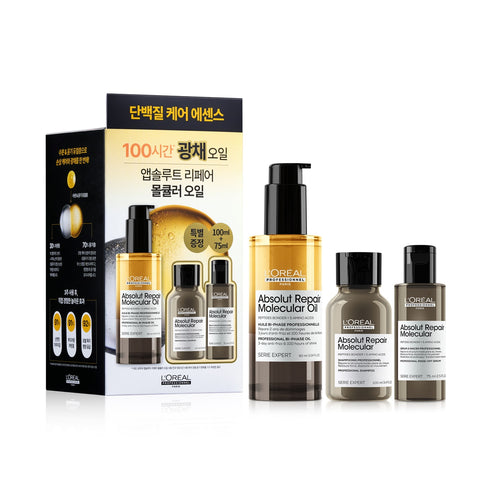 L'Oreal Professionnel Absolut Repair Molecular Radiance Oil Essence 90ml + Shampoo 100ml + Treatment 75ml (Set)