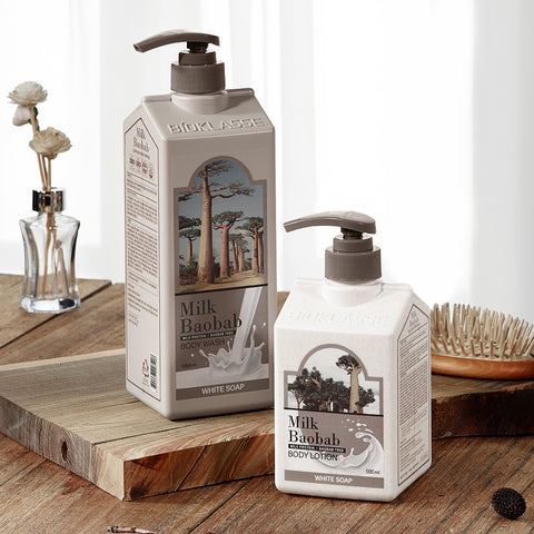 Milk Baobab Original Shampoo + Treatment + Body Wash (White Soap), 1L x 3