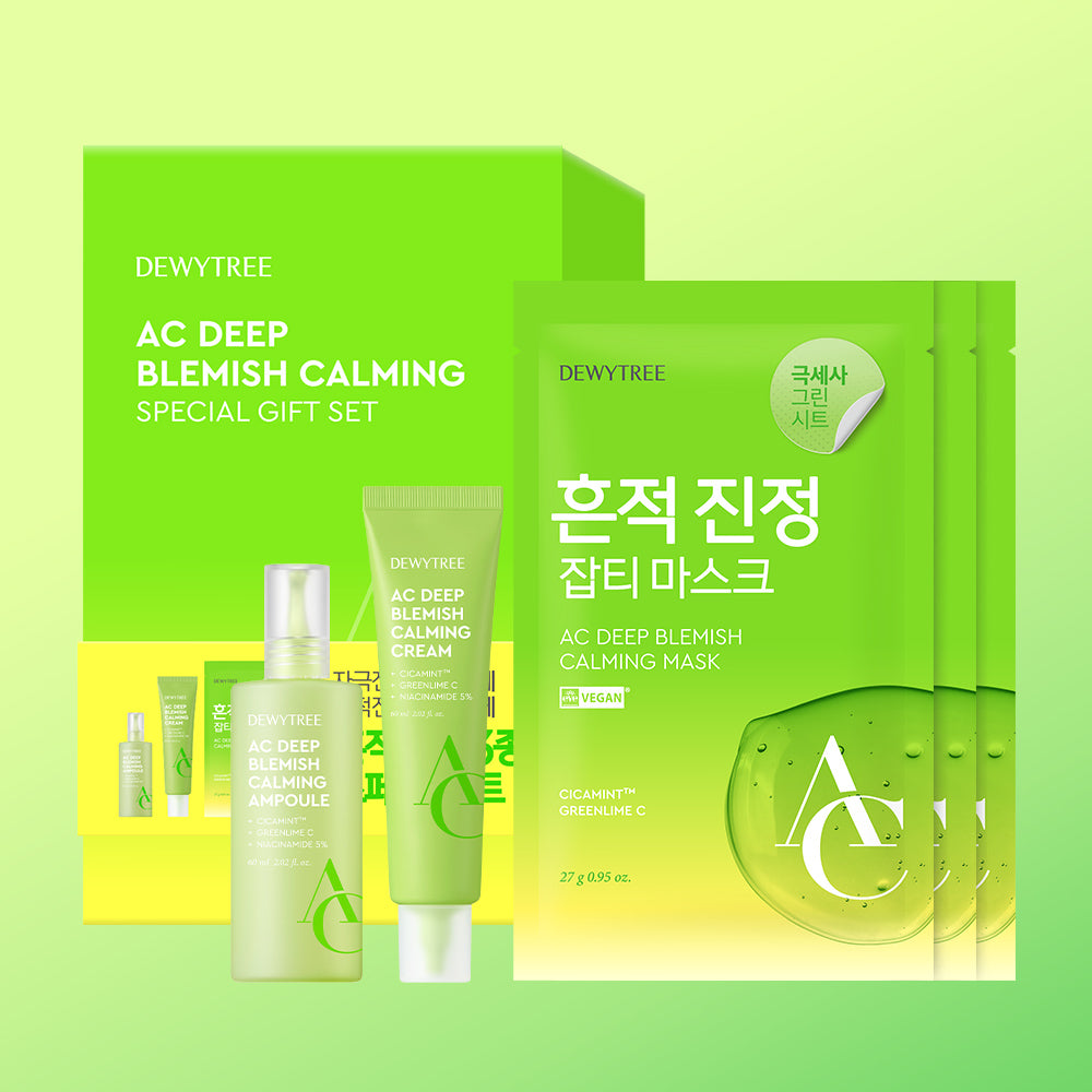 Dewytree AC Deep Soothing Special 3-Piece Set (Ampoule / Cream / Mask)