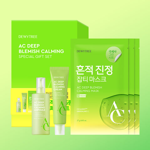 Dewytree AC Deep Soothing Special 3-Piece Set (Ampoule / Cream / Mask)