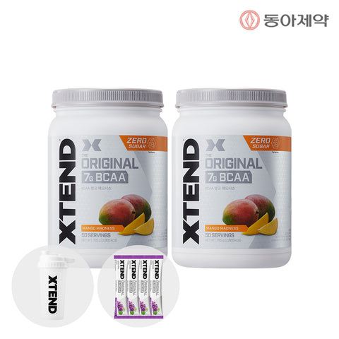 Dong-A Pharm XTEND Zero Sugar BCAA Orange 7,000 mg 50 Servings x2 + Shaker + 4 Sachets