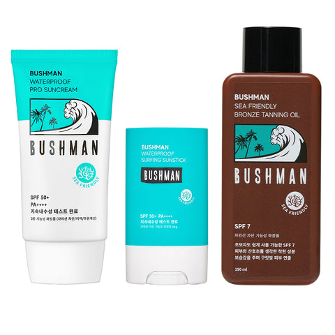 Bushman Waterproof Sun Cream 50g + Sun Stick 20g + Tanning Oil 190ml Set