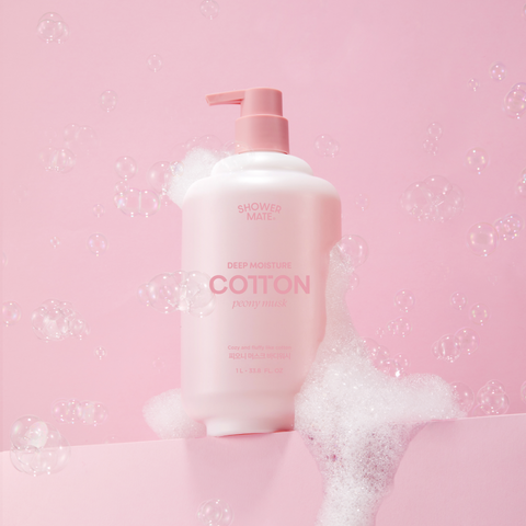 Shower Mate Deep Moisture Cotton Body Wash 1L (Clean Soap Scent)