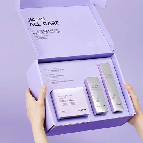 Dermafirm Soothing Repair Toning 3-Piece Gift Set (Pad 70 sheets + Serum 30ml + Cream 50ml)