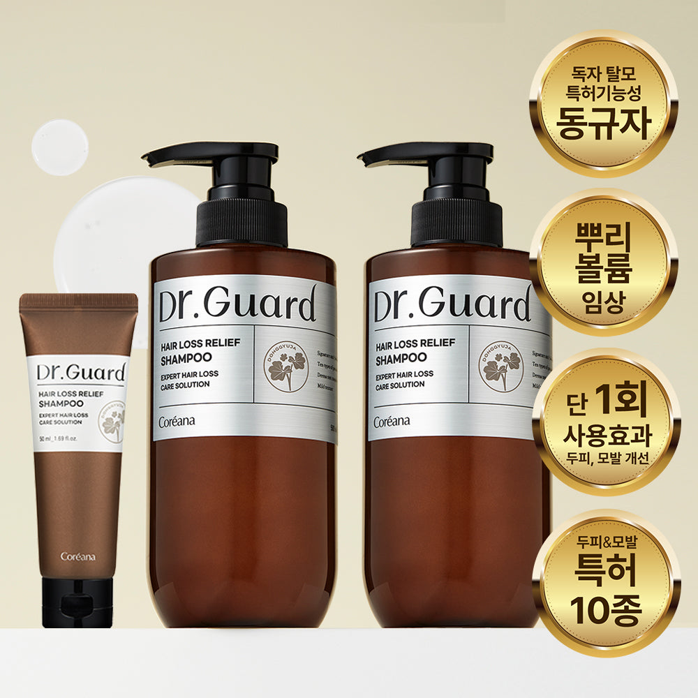 Koreana Dr. Guard Hair Loss Relief Shampoo Green Herb Scent, 500ml (2 Pack)