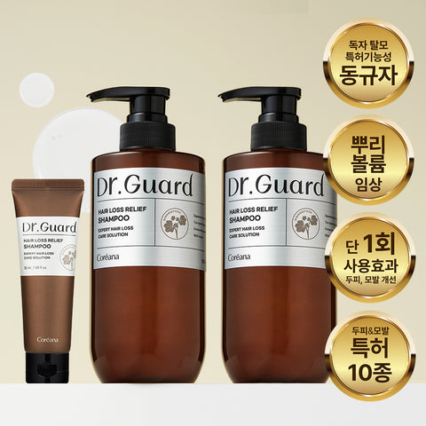 Koreana Dr. Guard Hair Loss Relief Shampoo Green Herb Scent, 500ml (2 Pack)
