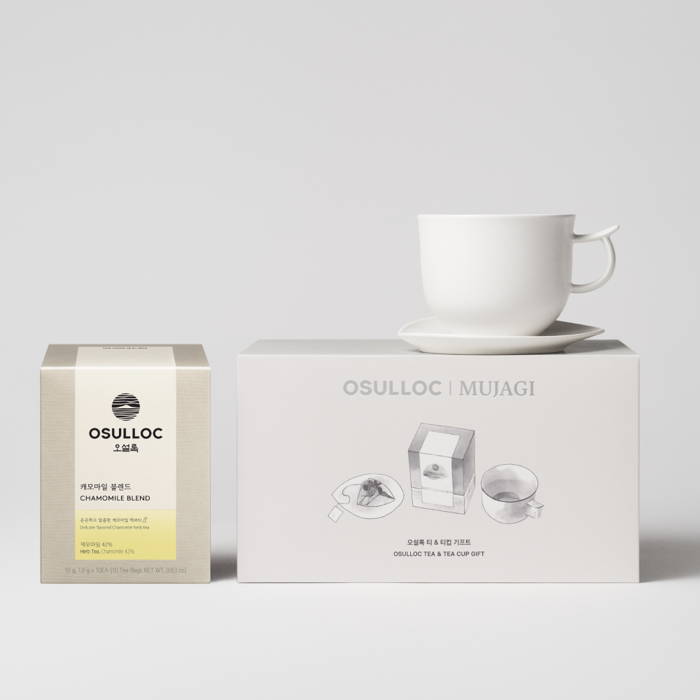 OSULLOC Mujagi Teacup Set + Pyramid Tea Bags (10-count)