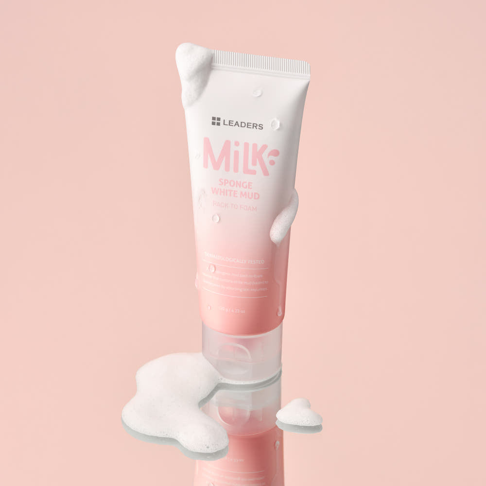 Leaders Milk Sponge White Mud Pack-to-Foam One-Step Cleanser 120g