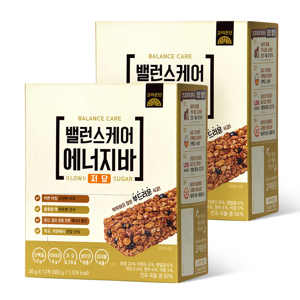 Koreaeundan BalanceCare Low-Sugar Energy Bar 30 g 12 pcs x 2