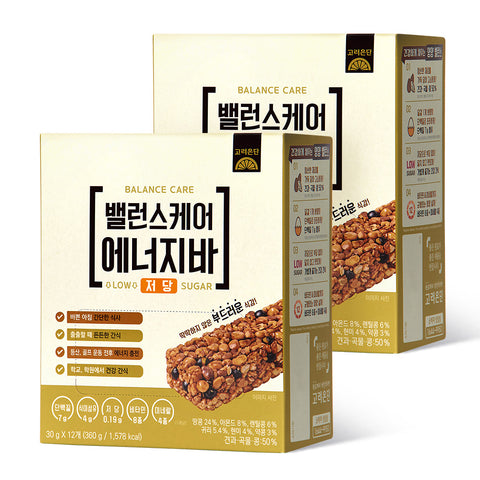 Koreaeundan BalanceCare Low-Sugar Energy Bar 30 g 12 pcs x 2