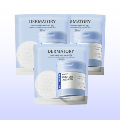 Dermatory Toner Pad Refill 3-Pack [2+1] (Black / Cica / Moisture) 90 pads