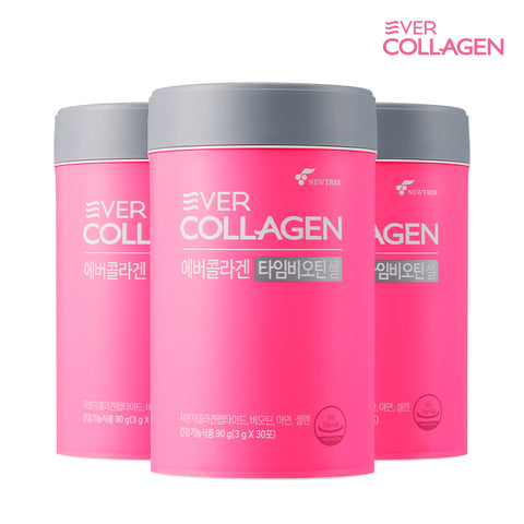 Newtree Ever Collagen Time Biotin Cell GPH Low-Molecular Tripeptide Collagen 3g x 30 Sachets 3 Boxes