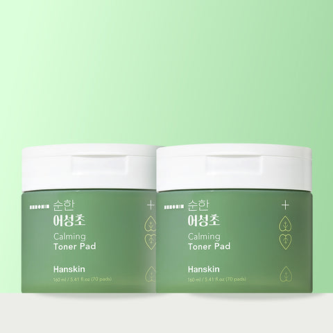 Hanskin Mild Houttuynia Calming Toner Pads 70 Sheets (2 Pack)