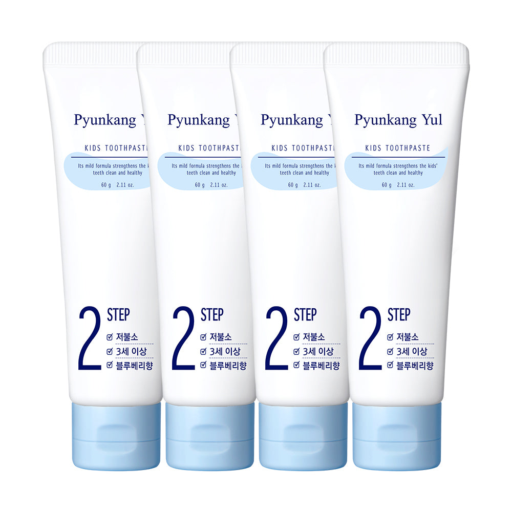 Pyunkang Yul Kids Low-Fluoride Toothpaste, Blueberry 60g (4 Pack)
