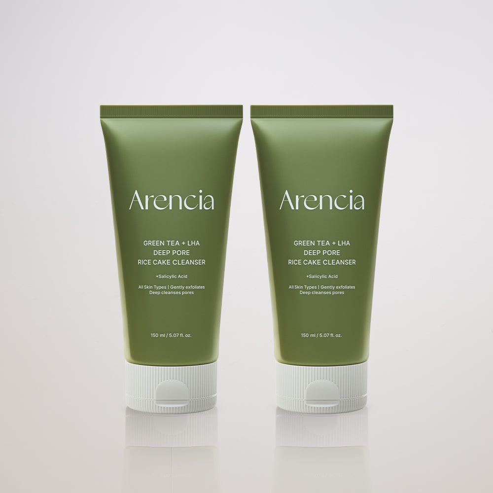 Arencia Pore Care Sebum Cleansing Foam Pack Cleanser Green Tea + LHA Deep Pore Chapssaltteok Soap 150ml (2 Pack)