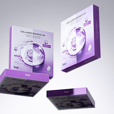 SNP Collagen Bounce-Up Hyper-Active Gel Mask 4 Sheets (3 Pack)