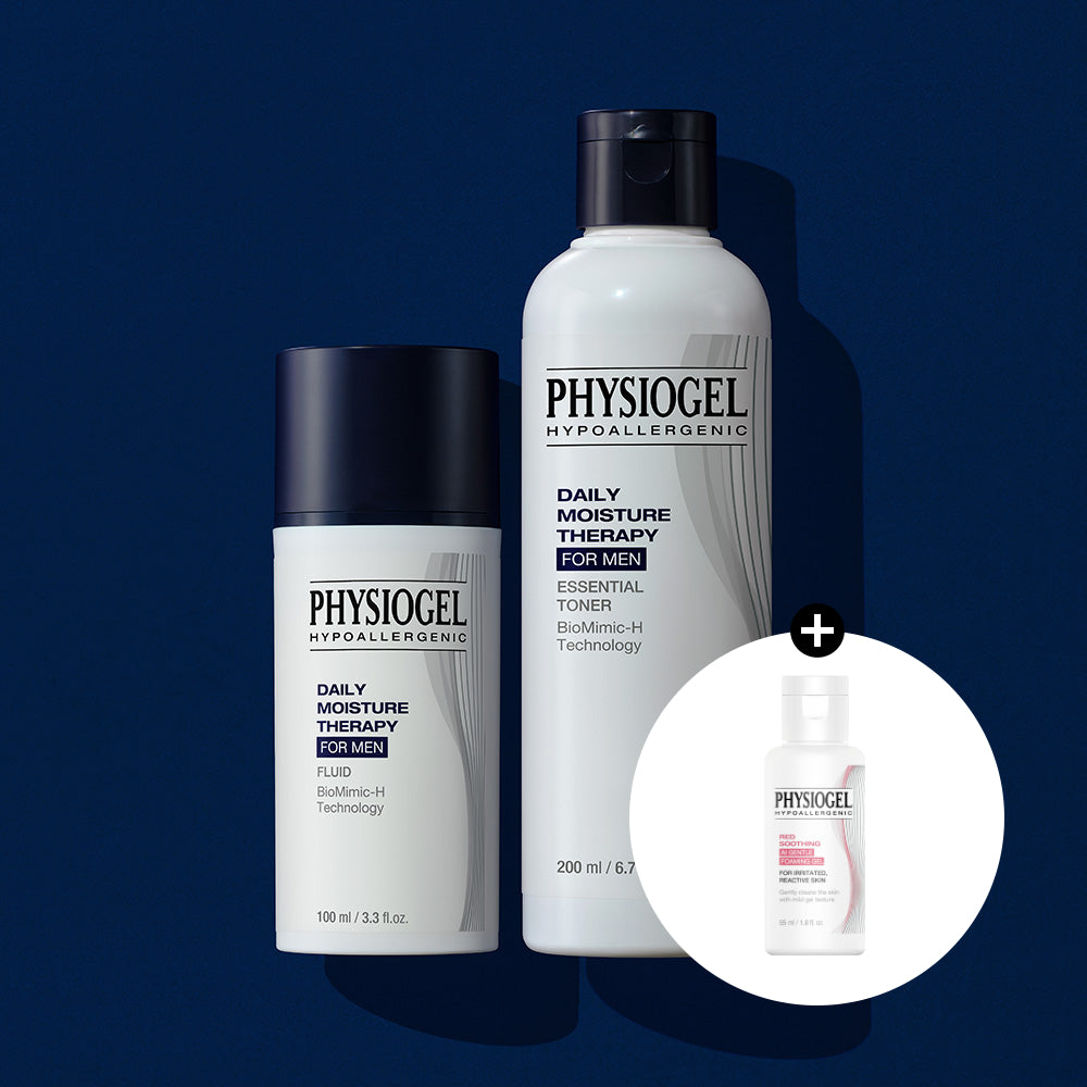 Physiogel DMT For Men Set Toner 200ml + Fluid Lotion 100ml + Free Red Soothing Foaming Gel 55ml