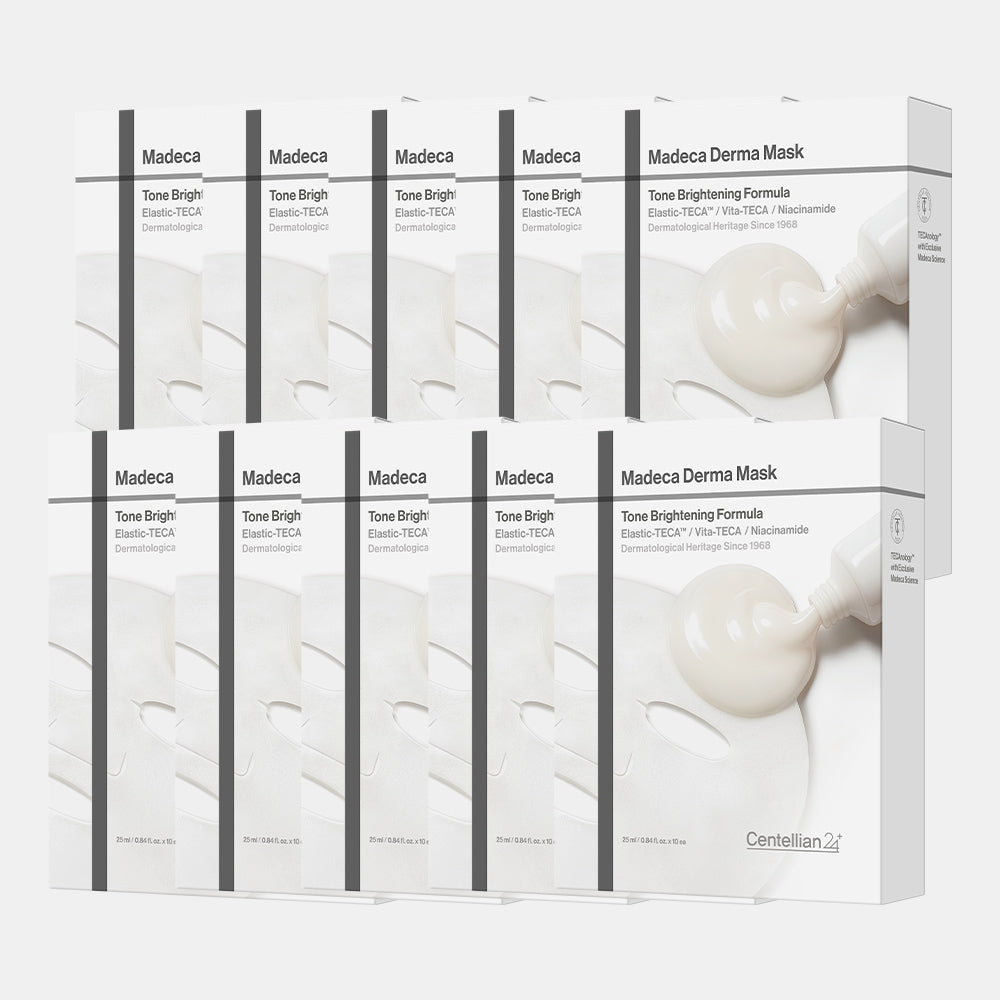 Centellian24 Madeca Derma Mask 3 Tone Brightening Formula, 10 sheets x 10 packs (23ml each)